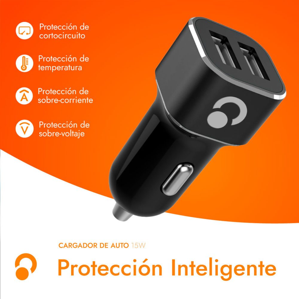 PLAYER CARGADOR PARA AUTOS 15W 2