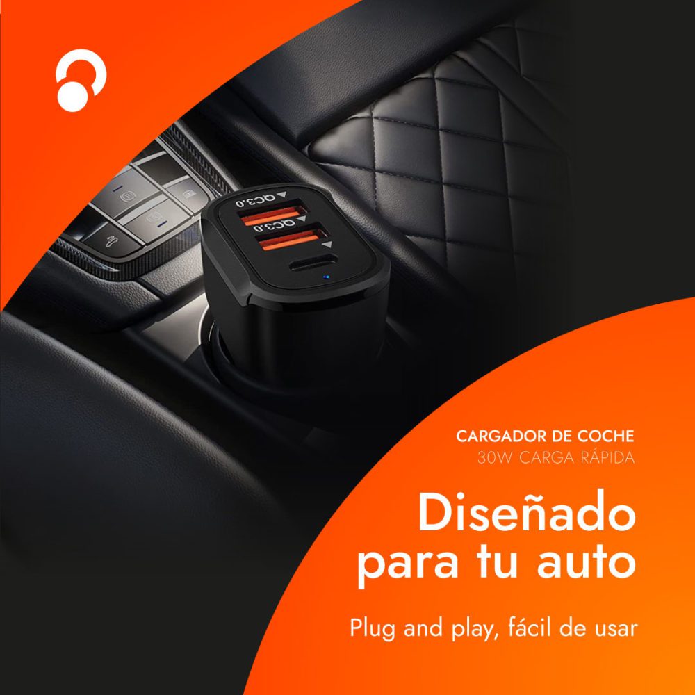 PLAYER CARGADOR PARA AUTOS 30W 1