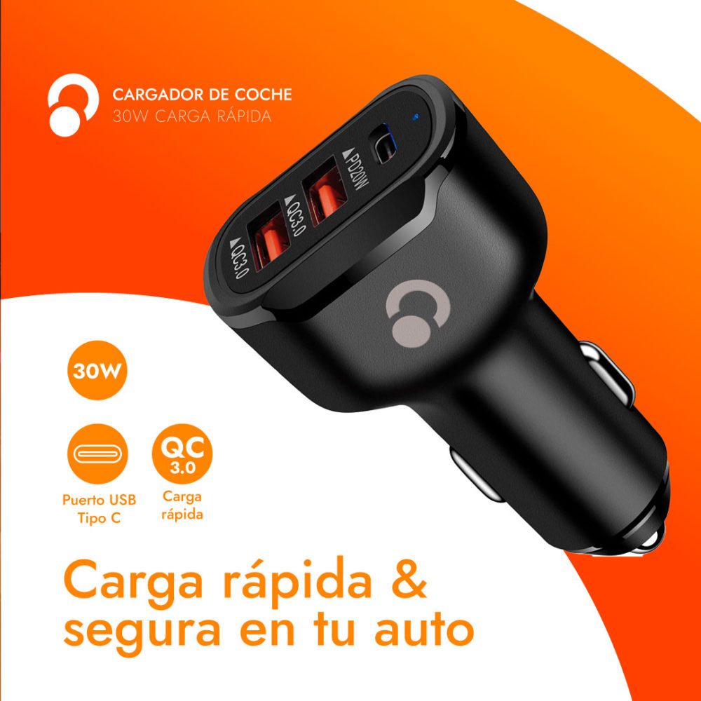 PLAYER CARGADOR PARA AUTOS 30W 2