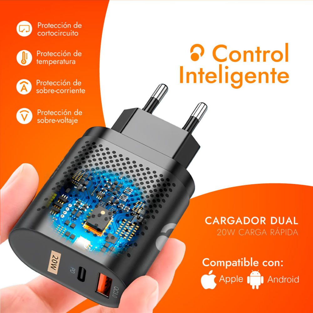 PLAYER CARGADOR DUAL 20W 1